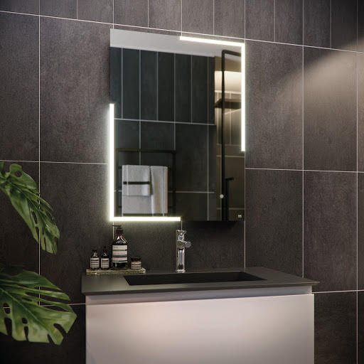 RAK Citrine LED Bathroom Mirror with Demister Pad and Shaver Socket 600 x 800mm - Mains Power