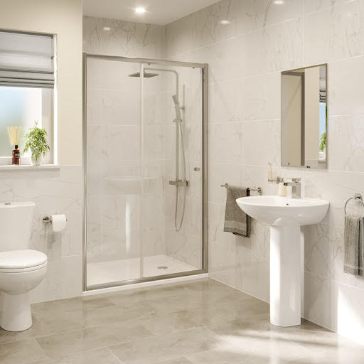 Hydrolux Sliding Shower Door 1000mm with 1000 x 800mm Tray - 4mm