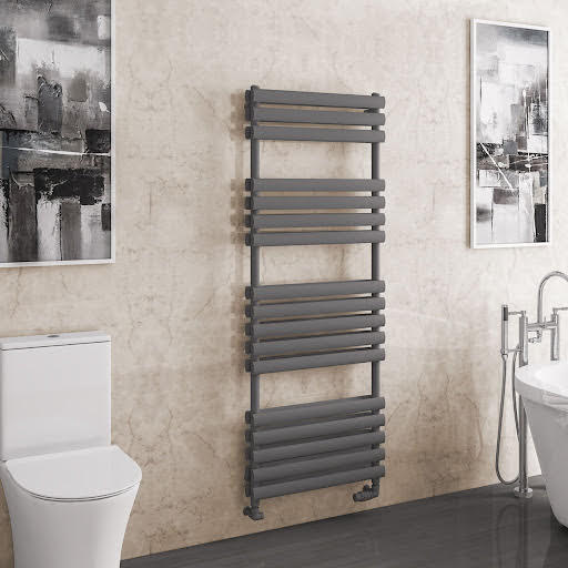 Solaro Tunstall 1600 x 600mm Double Panel Heated Towel Radiator - Matt Anthracite