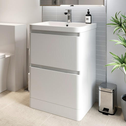 White Corner Wall Mount Cabinet Single Door Bathroom Sink