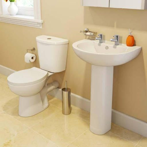Essentials Toilet & Basin Cloakroom Suite - 2 Tap Hole