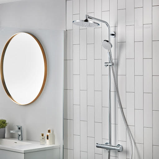 hansgrohe Crometta S Showerpipe 240 with Thermostatic Mixer Shower Chrome - 27267000