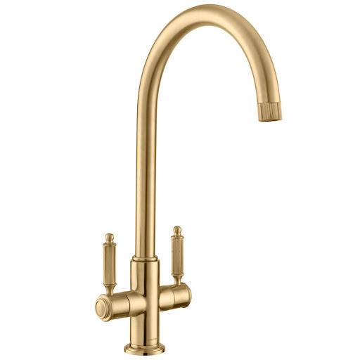 Rangemaster Hemlock Traditional Kitchen Mixer Tap - Polished Gold - THEMDLPG