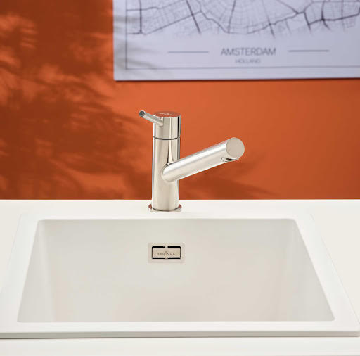 Reginox Amsterdam 40 Undermount Inset Single Bowl Granite Kitchen Sink Pure White
