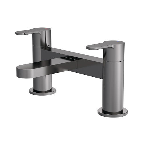 Aquari Curvo Brushed Pewter Bath Mixer Tap