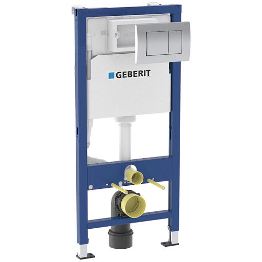 Geberit 1120mm Duofix Frame Delta Concealed Cistern and Delta30 Flush Plate - Square Buttons