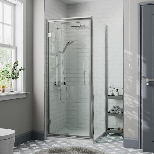 Diamond Hinged Shower Enclosure 760 x 760mm with Tray - 8mm