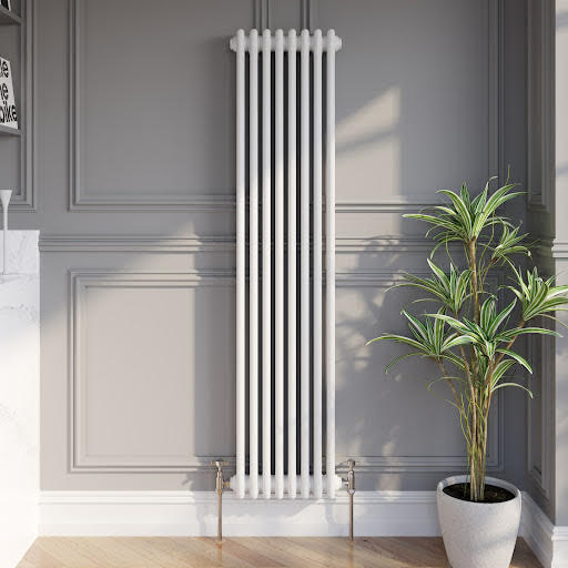 Park Lane Traditional Vertical Colosseum Triple Bar Column Radiator White - 1600 x 380mm