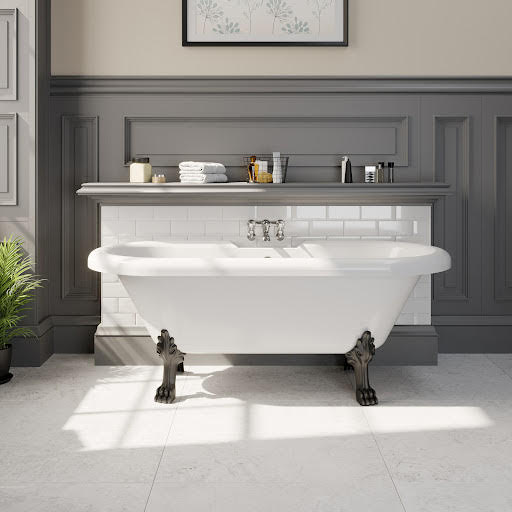 Park Lane Oxford Freestanding 1500 x 750mm Roll Top Bath With Black Dragon Feet