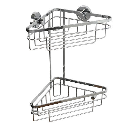 Croydex Brockham Flexi-Fix Two Tier Corner Basket - QM803841
