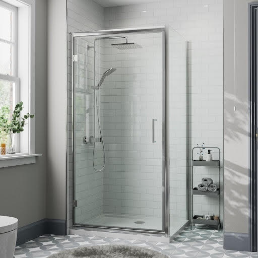 Diamond Hinged Shower Enclosure 760 x 800mm with Tray and Waste - 8mm