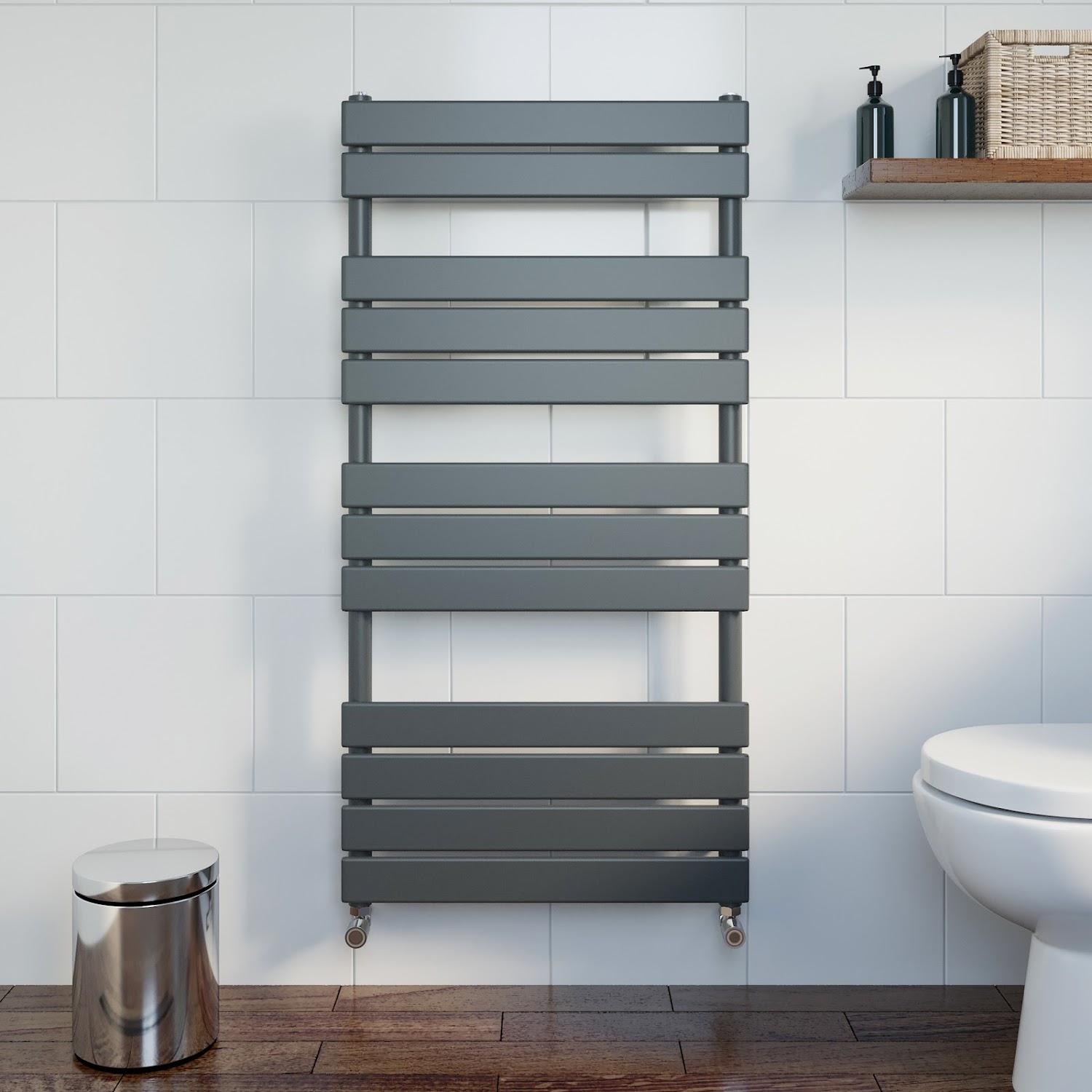 Modern Bathroom 1200 x 600mm Heated Towel Rail Radiator Flat Panel