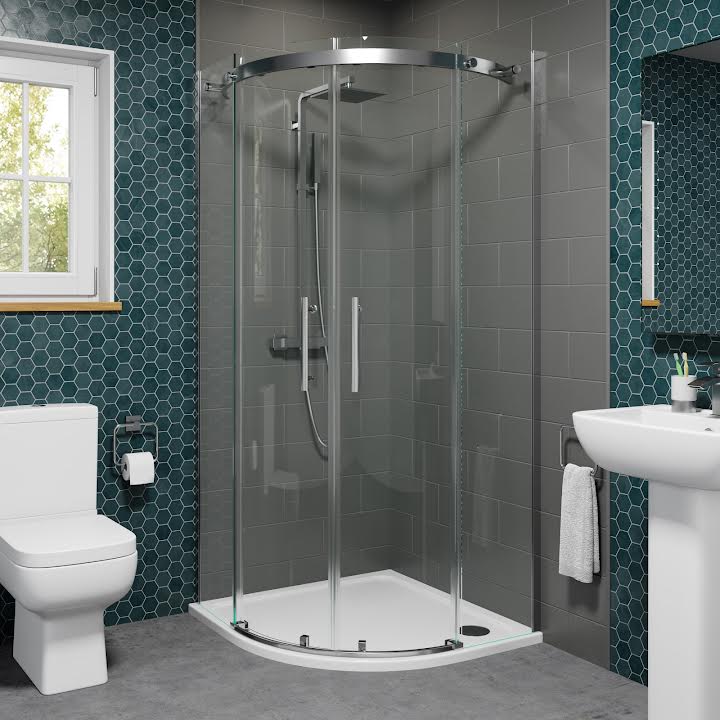 Diamond Frameless Quadrant Shower Enclosure 900mm - 8mm Glass