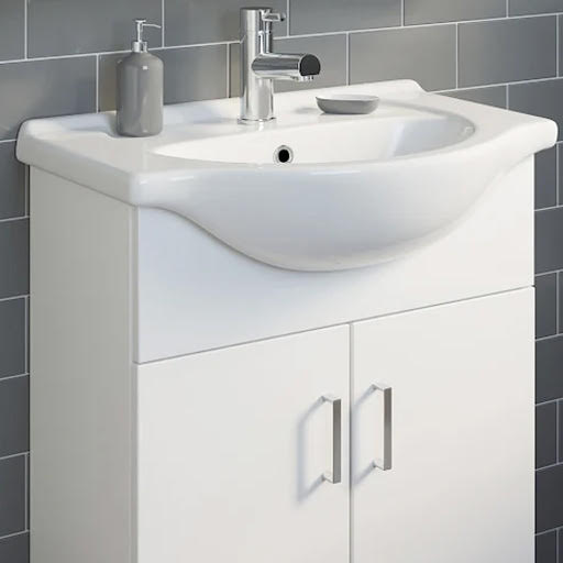Ceramica White Gloss Semi-Recessed Basin - 650mm