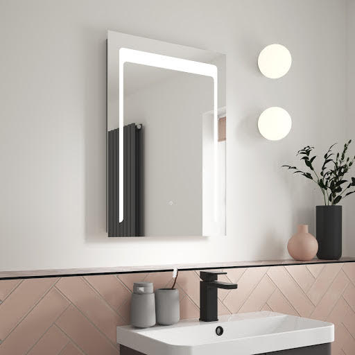 Vasari LED Bathroom Mirror with Demister Pad 700 x 500mm - Mains Power