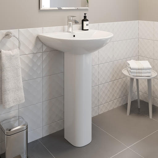 Ceramica Arles Full Pedestal Basin 550mm 1 Tap Hole
