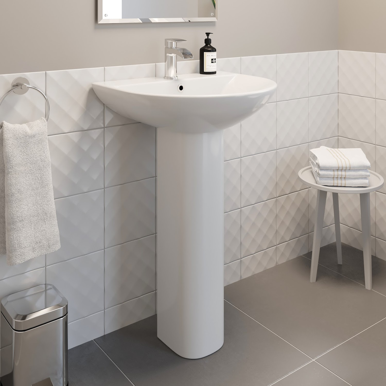 Modern Bathroom Basin Sink Full Floor Standing Pedestal Various Options White eBay