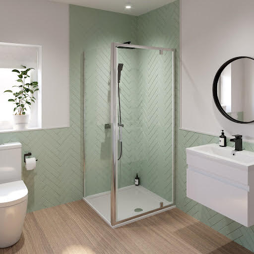 Luxura Pivot Shower Enclosure 800 x 800mm with Tray - 6mm