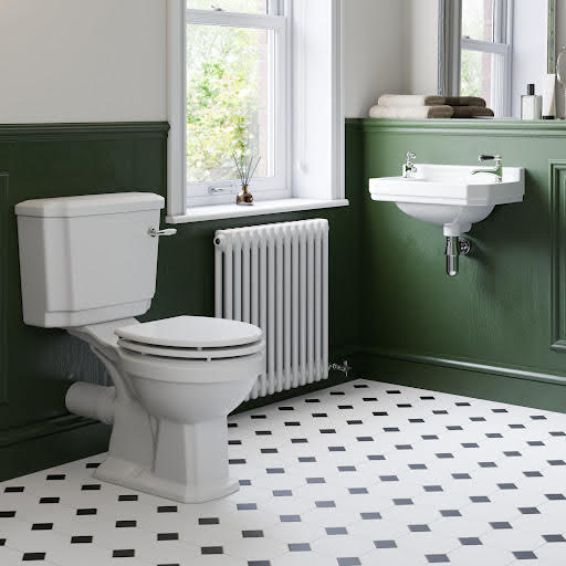 Park Lane Traditional Cloakroom Suite with Close Coupled Toilet & Wall Hung Basin