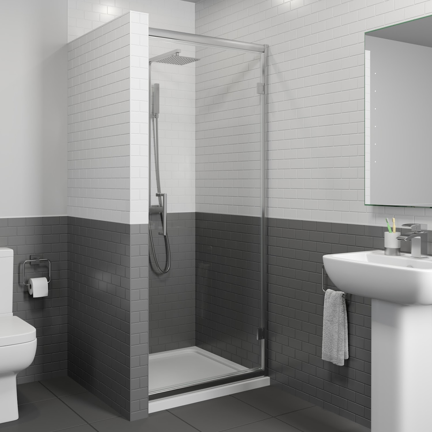 Fleurco Fa483 Signature Capri Half Round Frameless Curved Glass Sliding Shower Door Shower Doors Small Bathroom Makeover Sliding Shower Door