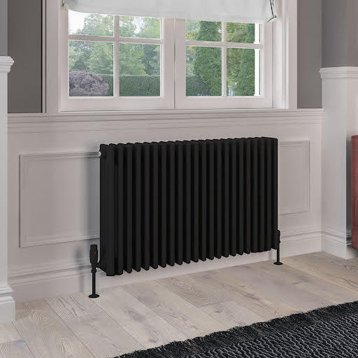 Eastlake Rivassa 600 x 1010mm Traditional 4 Column Radiator - Matt Black