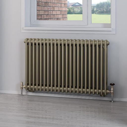Eastlake Rivassa 600 x 1010mm Traditional 2 Column Radiator - Bronze Effect