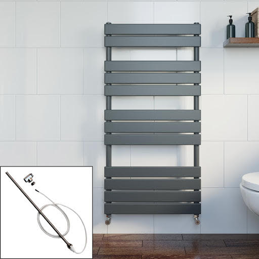 DuraTherm Dual Fuel Flat Panel Heated Towel Rail 1200 x 600mm