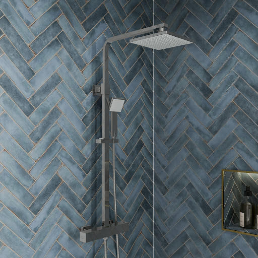 Merano Caserta Dual Head Thermostatic Bar Mixer Shower Chrome