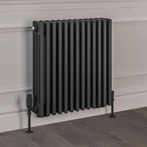 Eastlake Rivassa 600 x 605mm Traditional 4 Column Radiator - Matt Anthracite