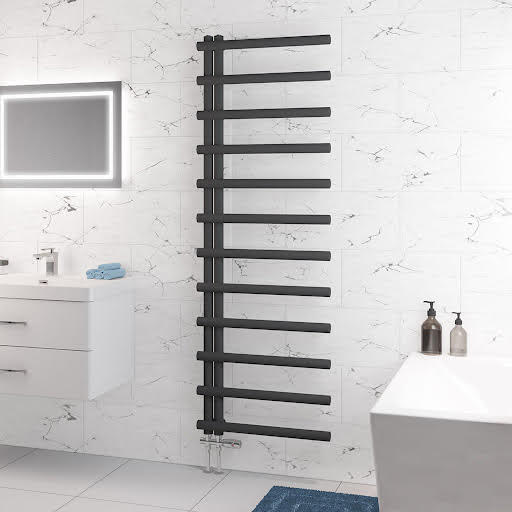 Solaro Marlow E-Style 1750 x 600mm Heated Towel Radiator - Matt Anthracite