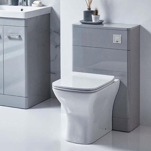 Scudo Rossini Pebble Grey Back To Wall Toilet Unit Only 500mm