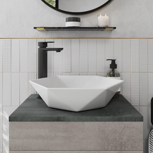Affine Countertop Basin Gloss White - 480 x 420mm