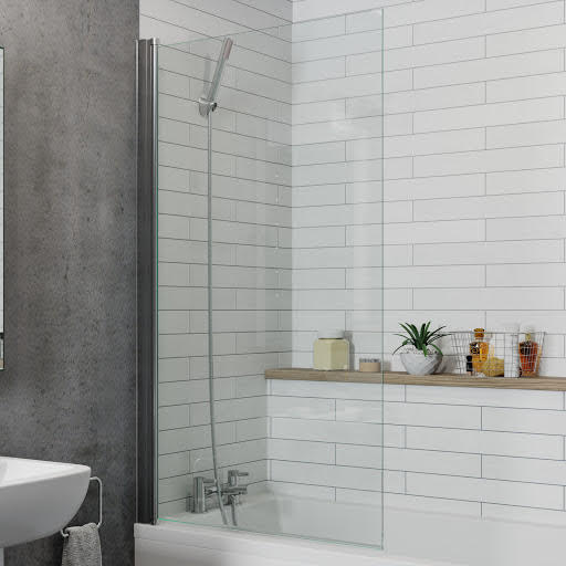 Luxura Square Bath Screen (Chrome Frame) - 800mm Width