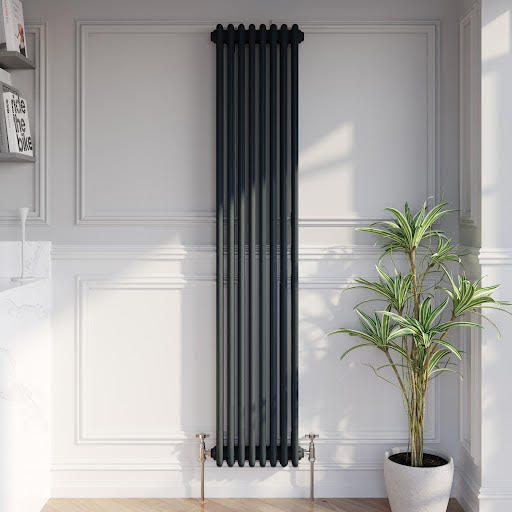 Park Lane Traditional Vertical Colosseum Triple Bar Column Radiator Anthracite - 1800 x 380mm