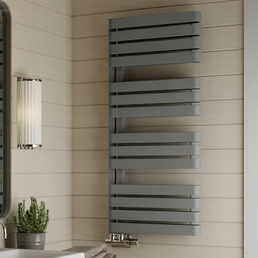 Terma Warp S Salt n Pepper Grey Heated Towel Radiator 1110 x 500mm
