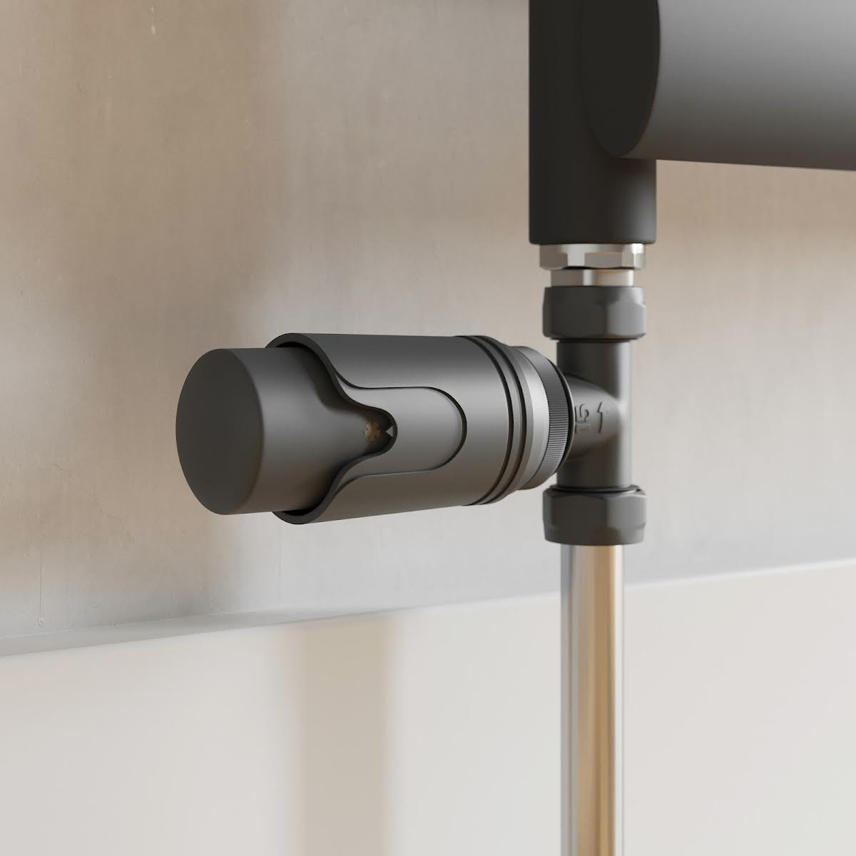 Duratherm Straight Anthracite Thermostatic Radiator Valve and Lock ...