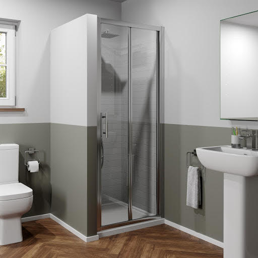 Luxura Bifold Shower Door 900mm with 900 x 700mm Tray - 6mm