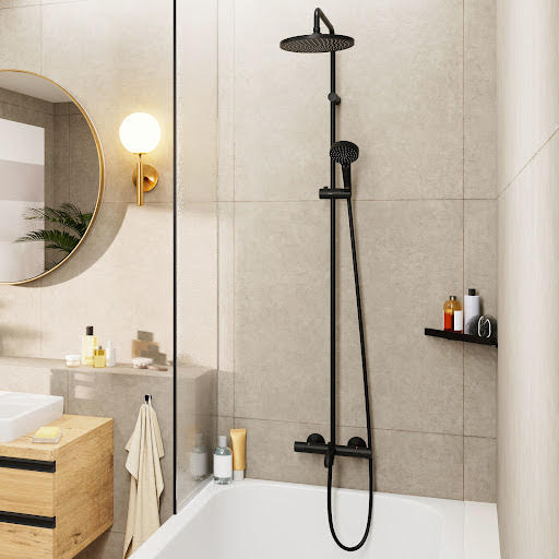 Photos - Shower System Hansgrohe Vernis Blend 240 1jet Dual Head Thermostatic Mixer Shower with B 