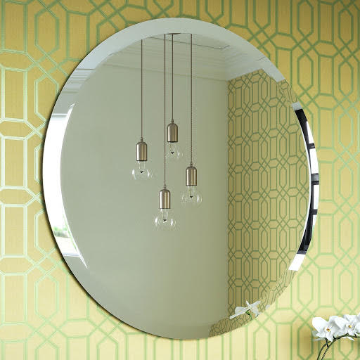 Vasari Round Bevelled Edge Bathroom Mirror 600 X 600mm Vasari Round Bevelled Edge Bathroom, Vasari Round Black Framed Bathroom Mirror 600 X 600mm