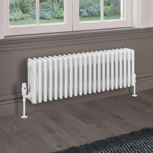 Eastlake Rivassa 300 x 1010mm Traditional 4 Column Radiator - Gloss White