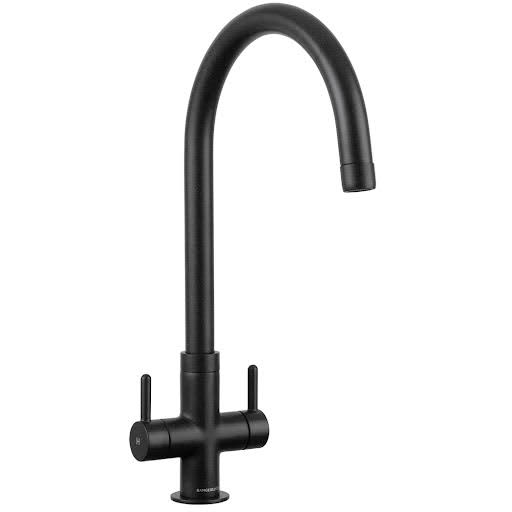 Rangemaster Igneous Kitchen Mixer Tap - Ash Black, Dual Lever - TIGNDLAS