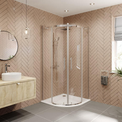 Diamond Frameless Quadrant Shower Enclosure 800mm - 8mm