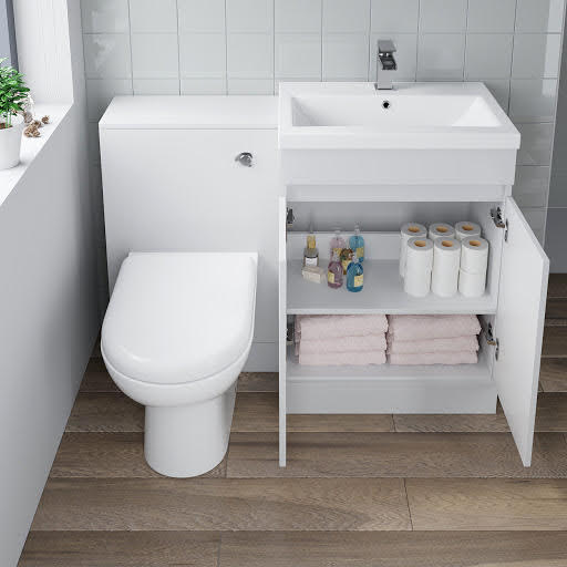 Artis White Gloss Door Vanity Unit Toilet With Soft Close Seat Artis White Gloss Door Vanity Unit, Artis White Gloss Wall Hung Vanity Unit Basin 600mm Width