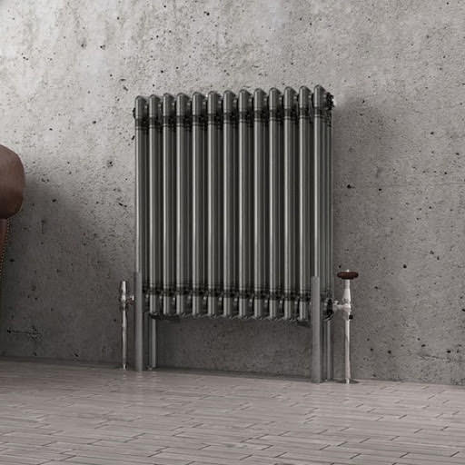 Eastlake Imperia 600 x 605mm Traditional 3 Column Radiator - Bare Metal