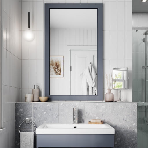 Artis Gloss Grey 600 x 1000mm Framed Bathroom Mirror