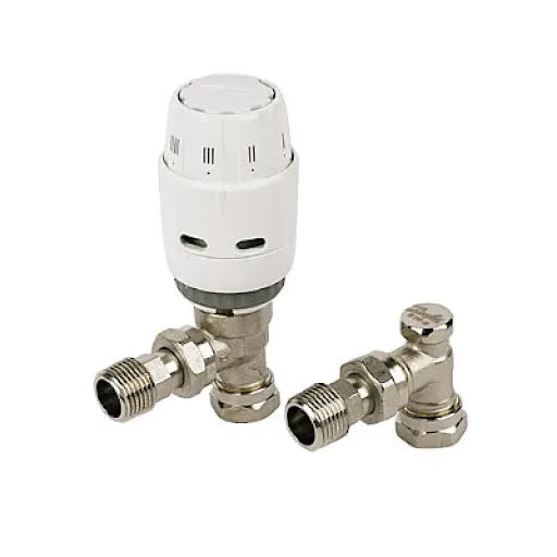 Danfoss RAS-C2 Angled Thermostatic Radiator Valve Pack 15mm - White 013G600500