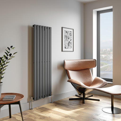 DuraTherm Vertical Single Flat Panel Designer Radiator - 1600 x 530mm Anthracite