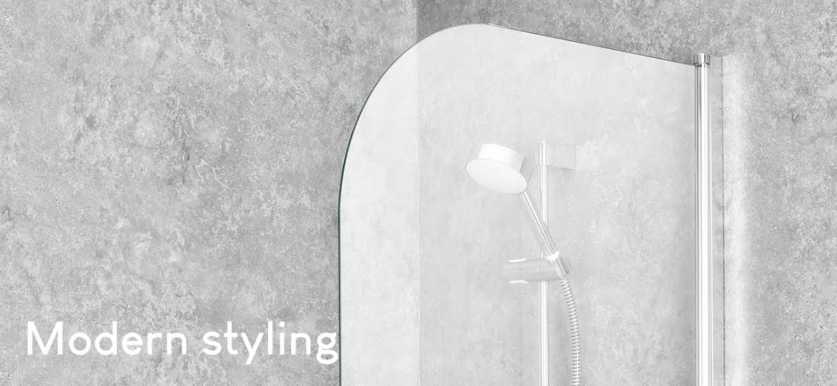 Mira Elevate Curved Bath Shower Screen 800mm - 5mm