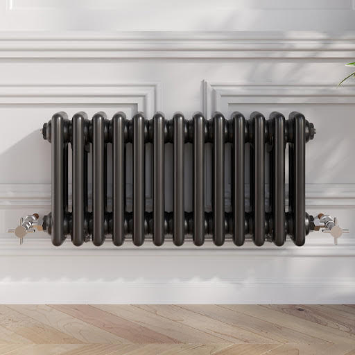 Park Lane Traditional Colosseum Triple Bar Column Radiator Black 300 x 605mm