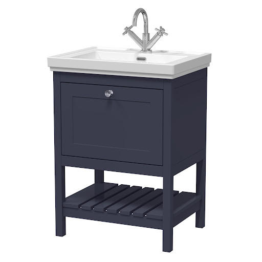Eastlake Dover Indigo Blue Traditional Freestanding Vanity Unit & Basin - 600mm